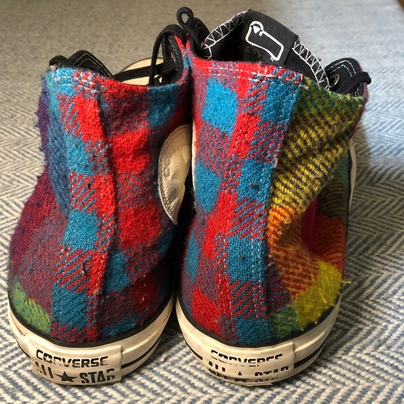 ONE OF A KIND - Custom Woolrich Plaid Converse CTAS Men’s 12 / Women’s 14 - Picture 3 of 8